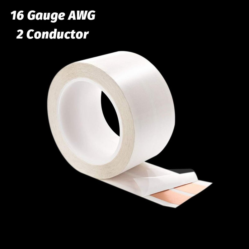 FRANKEVER 16-Gauge Hidden Flat Speaker Wire Audio Cable Suitable for Audio Wire, LED Lighting and Other Low Voltage Appliance Connection (Wire(50 ft)+2 Connectors-C) - Image 2